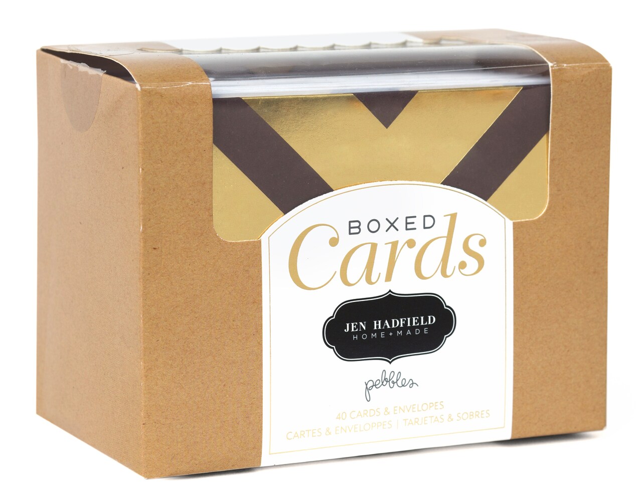 Pebbles A2 Cards W/Envelopes (4.375"X5.75") 40/Box-Jen Hadfield Gold Foil